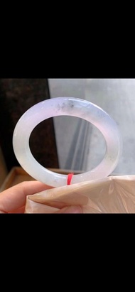 冰種翡翠天然翡翠玉鐲 A玉手鐲 玉鈪 • 冰種粉紫烏雞翡翠圓鐲