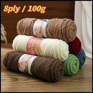 8Ply 100g Milk Cotton Yarn Wool Thread For Knitted Scarf Handmade DIY