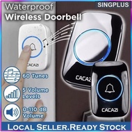 CACAZI New Wireless Doorbell Waterproof 300m Range in Home Intelligent Door Bell Chime 1 2 Button