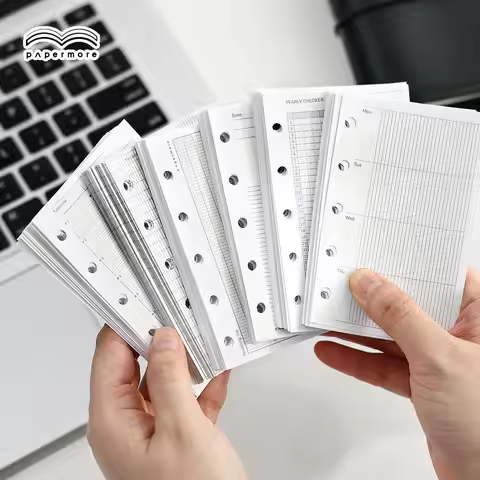 M5 5Holes 40Sheet Weekly Monthly Tracking Loose Leaf Notebook Refill Spiral Binder Inner Page Inside