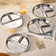 1/2/3PCS 304 Stainless Steel Divided Plate, Portion Control Dish with 211 Diet Grid & Eco-Friendly C
