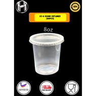 EC8 PP ROUND CONTAINER WITH LID / BEKAS DADIH 8OZ 100PCS+/-