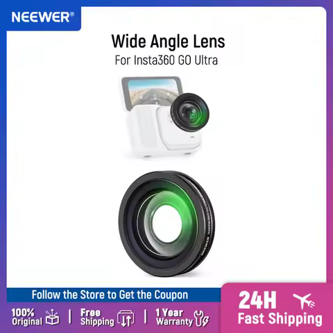 NEEWER Wide Angle Lens HD Optical Glass 2 Elements 2 Groups Screw On Action Camera Lens Accessories 