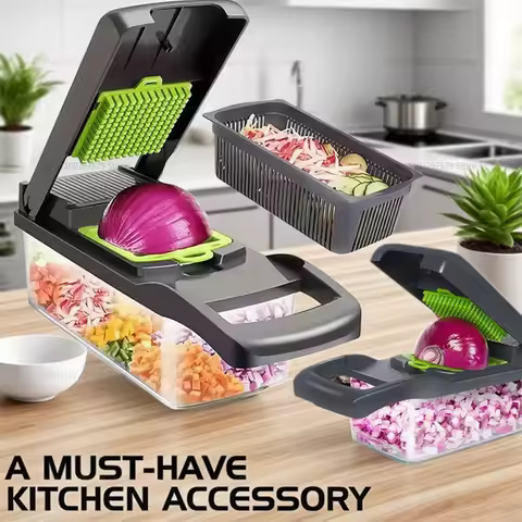 Multifunctional Vegetable Chopper Handle Food Grate Food Chopper Vegetable Slicer Dicer Cut 14/16 in