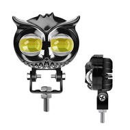LED Lampu Tembak Sorot Laser Motor Bentuk Owl Burung Hantu 2 Mata Aluminium Alloy Warna Kuning Putih