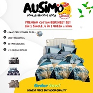 #CFK1 AUSIMO 880 TC PREMIUM QUALITY 🔥QUEEN KING SINGLE SIZE FITTED BEDSHEET/ BED SHEET/ CADAR TILAM 