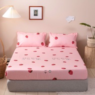 Heureux hot sell cadar fitted bedsheet single queen king size cotton fabric Strawberry pattern