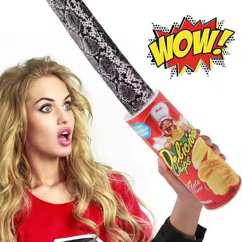 Fake Snake Toys Spoof Jokes Reusable Spring Snake Jump Magic Tricks Potato Chip Can Toys Party Decor