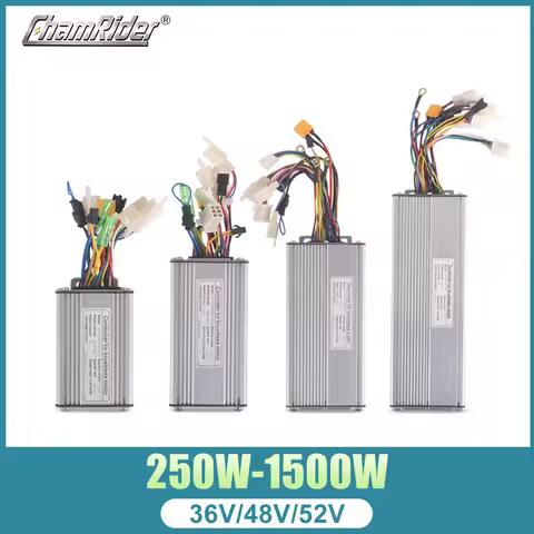 Electric Bike Controller 36V 48V Ebike Sensorless Controller 250W 350W 500W 750W 1000W 1500W KT Cont