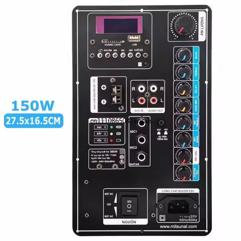 AC 12/110V/220V Digital Bluetooth Mono Stereo 2.0 150W Amplifier Board for 6-18 Inch Speaker with Mi