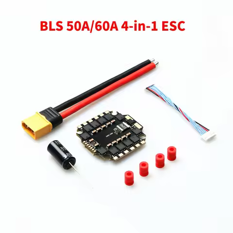 4IN1 50A 60A ESC BLHELI_S Support 3-6S Brushless Motor DShot300 600 Multishot Oneshot PWM for 7in FP