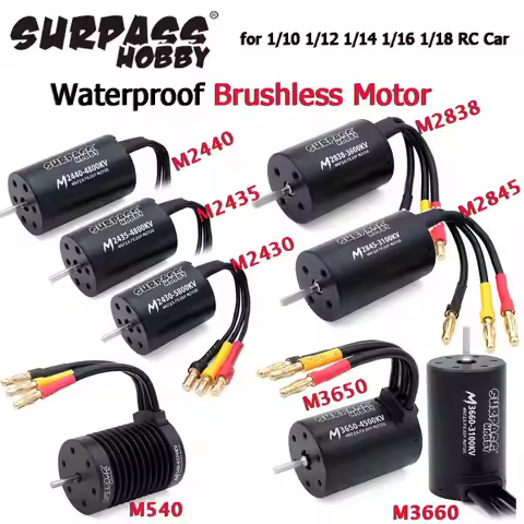 SURPASS HOBBY Waterproof Brushless Motor M2430/2435/2440/2838/2845/540/3650/3660 for Wltoys 1/10 1/1