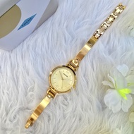 Fossil ES3270 Georgia Chic Watch with Gold Dial and Gold Stainless Steel Strap - Ladies Watch