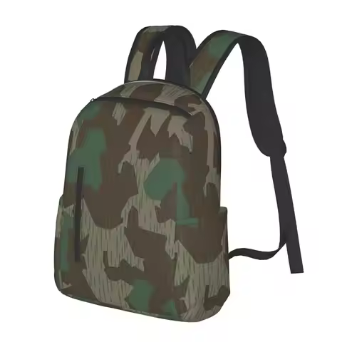 WW2 Germany Military Splinter Camo Splittertarn Camouflage Backpack School Bag Hiking Travel Daypack
