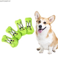 HSV 4pcs Small Dog Socks Indoor Ventilates Dog Socks Warm Polyester Dog Socks