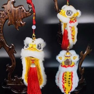 Lion Dance Lucky Car Rearview Mirror Lion Head Center Console Ornaments Chinese Style Chinese Trendy Gifts Lion Dance Pendant