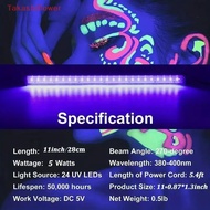 (Takashiflower) 1/2Pcs 395-405nm  Light LED UV Lamp Gel T5 Tube 5V USB Plug Ultraviolet Light LED St