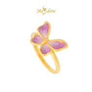MASDORA 999 Gold Ring Rings Cincin Emas ~ Violet Glittery Butterfly (EMAS 999/24K)