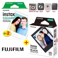 Fujifilm Instax Square Black Film + กระดาษภาพถ่ายฟิล์มสีขาวสำหรับ Instax SQ10 SQ6 SQ20ฟิล์มสำเร็จรูป