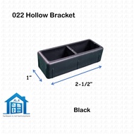 ⟬aga.alumglass⟭ 022 1" x 2-1/2" PVC Hollow Bracket for Aluminium