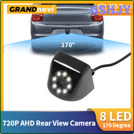 GSHJY Grandnavi AHD รถกล้องถอยหลังมองเห็นตอนกลางคืนได้170องศาเลนส์สีทองสำหรับถอยสำรองข้อมูลกล้องด้วยสายที่จอดรถ HSRRJ