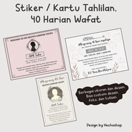 Stiker Kartu Tahlilan Mengenang Orang Meninggal Wafat 40 Harian