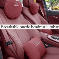 Car adjustable suede seat headrest neck pillow lumbar support protection pad suitable for Lexus IS20