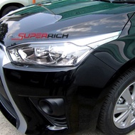Yaris 2013 ฝาครอบไฟหน้ารถยนต์ โครเมี่ยม (2ชิ้น) ประดับยนต์ ชุดแต่ง ชุดตกแต่งรถยนต์