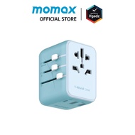 Momax หัวชาร์จ+หัวแปลงปลั๊กไฟ รุ่น 1-World Travel Adapter กำลังไฟ 20W มาพร้อมช่อง USB-C และ USB-A by