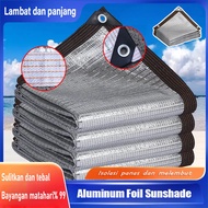 Aluminum Foil Sunshade Net Summer Silvery Reflective Sun Shelter Outdoor Courtyard Kanopi Thick Waterproof Tebal