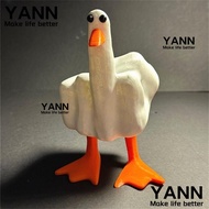 YANN Resin Duck Figurine, Duck You Craft Middle Finger Duck Statue, Cute Ornament Sculpture Little D