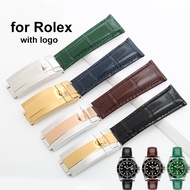 20mm Genuine Leather Watch Strap for Rolex GMT Daytona Submariner Band Business Belt Bracelet for Men Replacement Soft Watch Band with Folding Buckle
