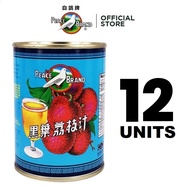 [12 CANS] PEACE BRAND Lychee Juice 白鹤牌黑叶荔枝汁 (600g x 12 Unit/Cans)