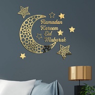 3D crescent star letters acrylic mirror stickers holiday home decoration self-adhesive Muslims wall stickers