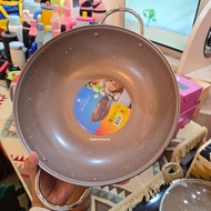 Pero Anka Wok Biogranite 2 Handle Anti Lengket 21cm 24cm 28cm / Wajan Masak Anti Lengket Lapis Biogr