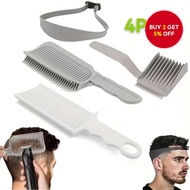 Fade Hair Trimming Comb, 4pcs Barber Fade Guide for Men Haircut with Silicone Haircut Band, Curved P