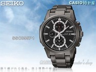 CASIO 時計屋 SEIKO精工錶  SSC095P1 光動能 三眼黑鋼紳士 石英錶 100米防水 全新 保固 附發票