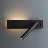 LED Wall Lamp Reading Light for Bedroom Hotel Headboard Night Book Lamp Rotation Bedside Wall Sconce