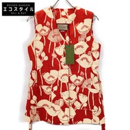 Gucci 652265 21週年 紅色真絲 100% 罌粟花提花 38級