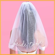 1pc Elegant Wedding Veil for Bridal Shower Short Wedding Veil Hair Comb Veil for Beach Wedding Bride