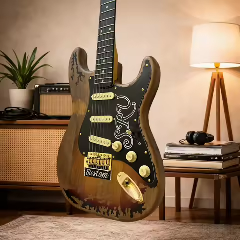 Brown SRV STS Alderwood Body Rosewood Fingerboard Electric Guitar Free Shipping Home Sing-Along with
