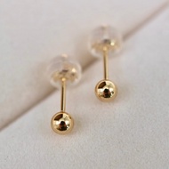 18K Solid Yellow Gold Small Ball Stud Earrings 3mm AU750 Made in Japan Real Gold