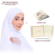 Siti Khadijah Telekung Modish Ambar in White + Lite Gift Box
