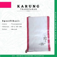 karung plastik untuk beras 15 kg ukuran 40x60 cm transparan isi 35 lembar