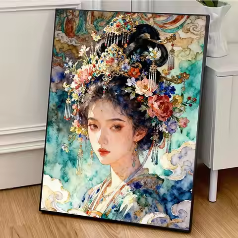 Acrylic Paint By Numbers Chinese Style Beauties Painting By Numbers on Canvas Coloring By Number for