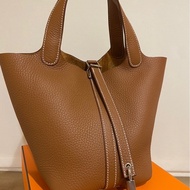 Hermes picotin18 金棕銀