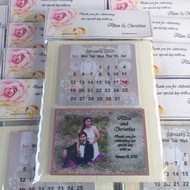 Personalized Calendar Wedding Giveaway with Gift Tag