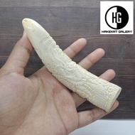 pipa rokok once taring iga duyung ukir naga E171