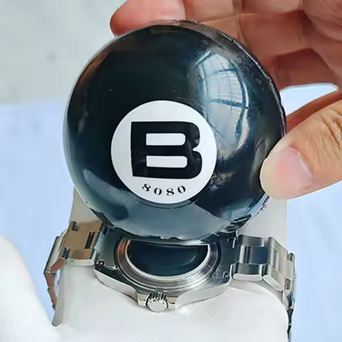 Watch Case Open Ball Durable 8088 6.5cm Black Rubber Safe Reliable Portable Watchmaker Watch Rotatin