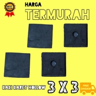 Solid 3 x 3 Hollow Rubber Feet - holo Shelf Table Chair Shoe Feet